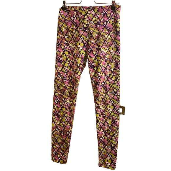 Butter Soft OS Leggings Floral Geometric Print Bright Bold Stretchy Maximalist - Picture 1 of 4